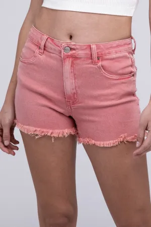 Acid Washed Frayed Cutoff Hem Shorts  *Online Only*