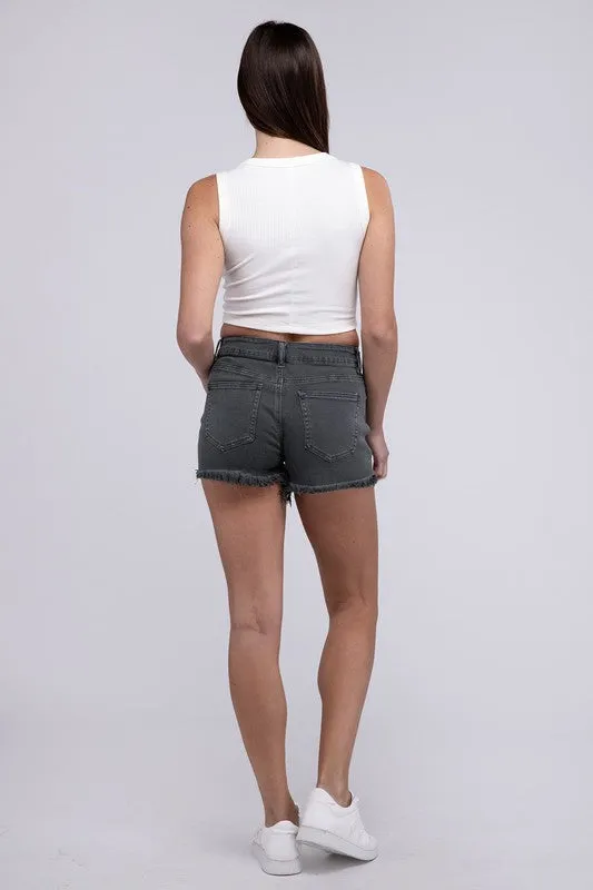 Acid Washed Frayed Cutoff Hem Shorts  *Online Only*