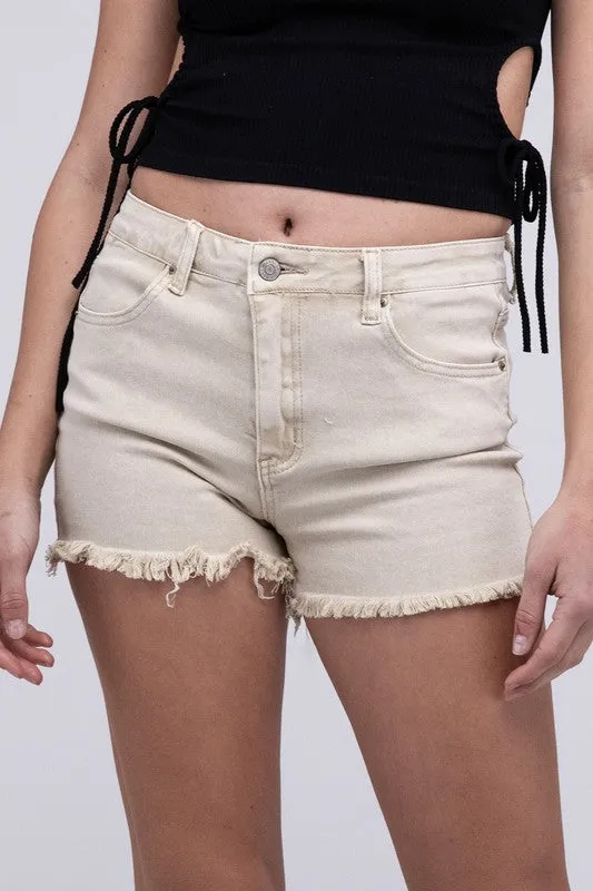 Acid Washed Frayed Cutoff Hem Shorts  *Online Only*