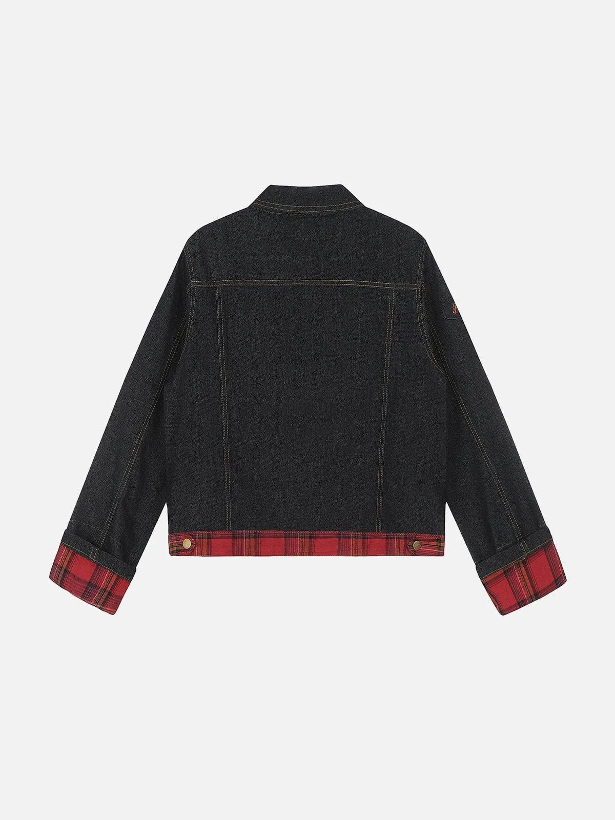 Aelfric Eden Plaid Cropeed Denim Jacket