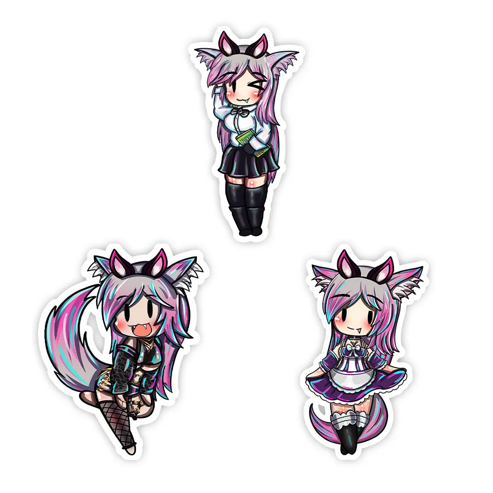 AeriytheNeko Pink Outfits Sticker Pack