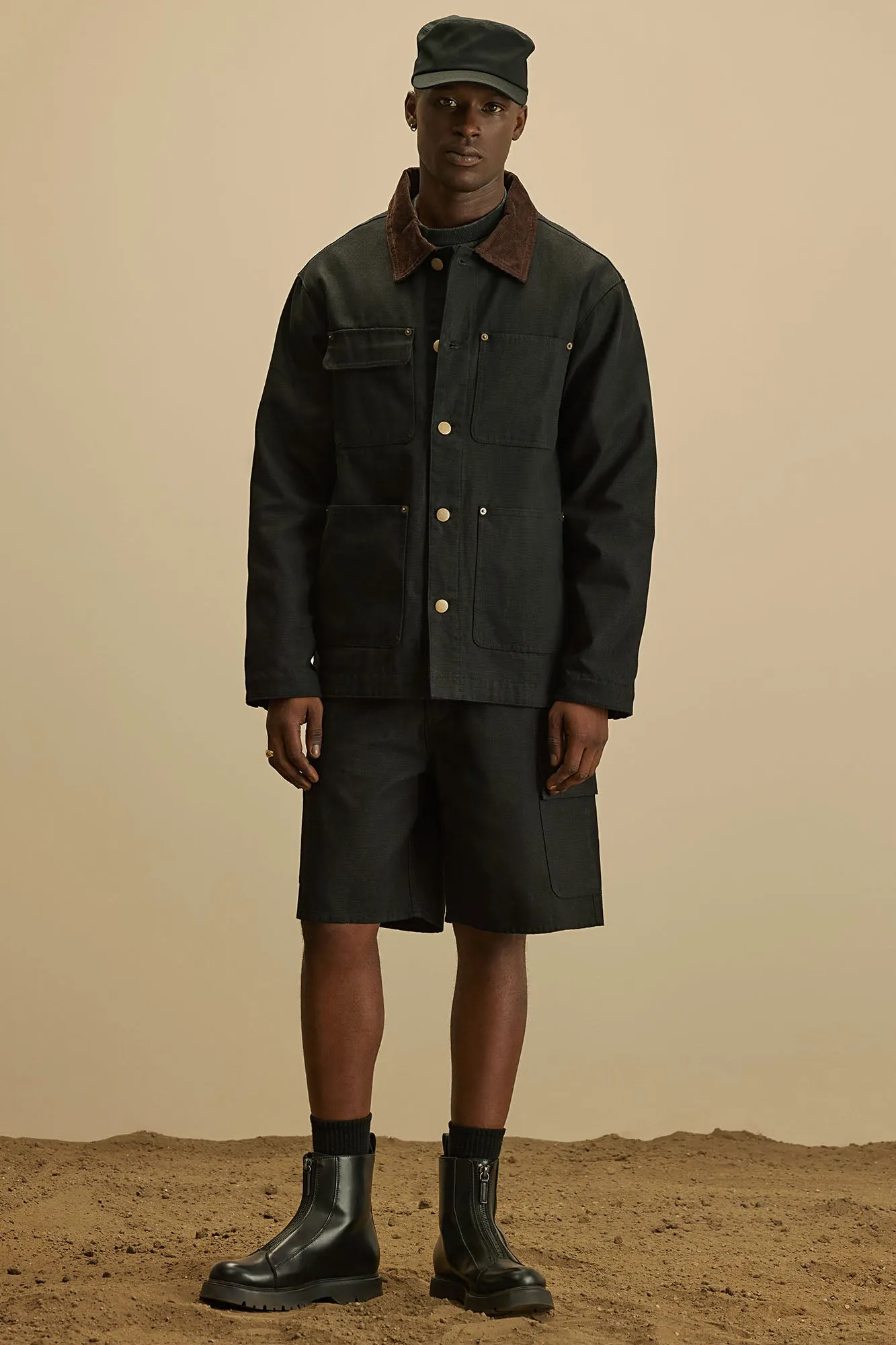 Alexander Utility Canvas Chore Jacket - Black