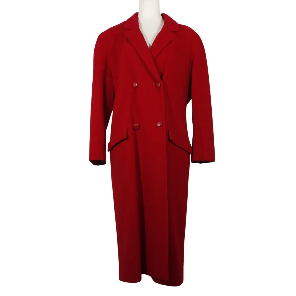 Bally Wool Cashmere Long Coat Red