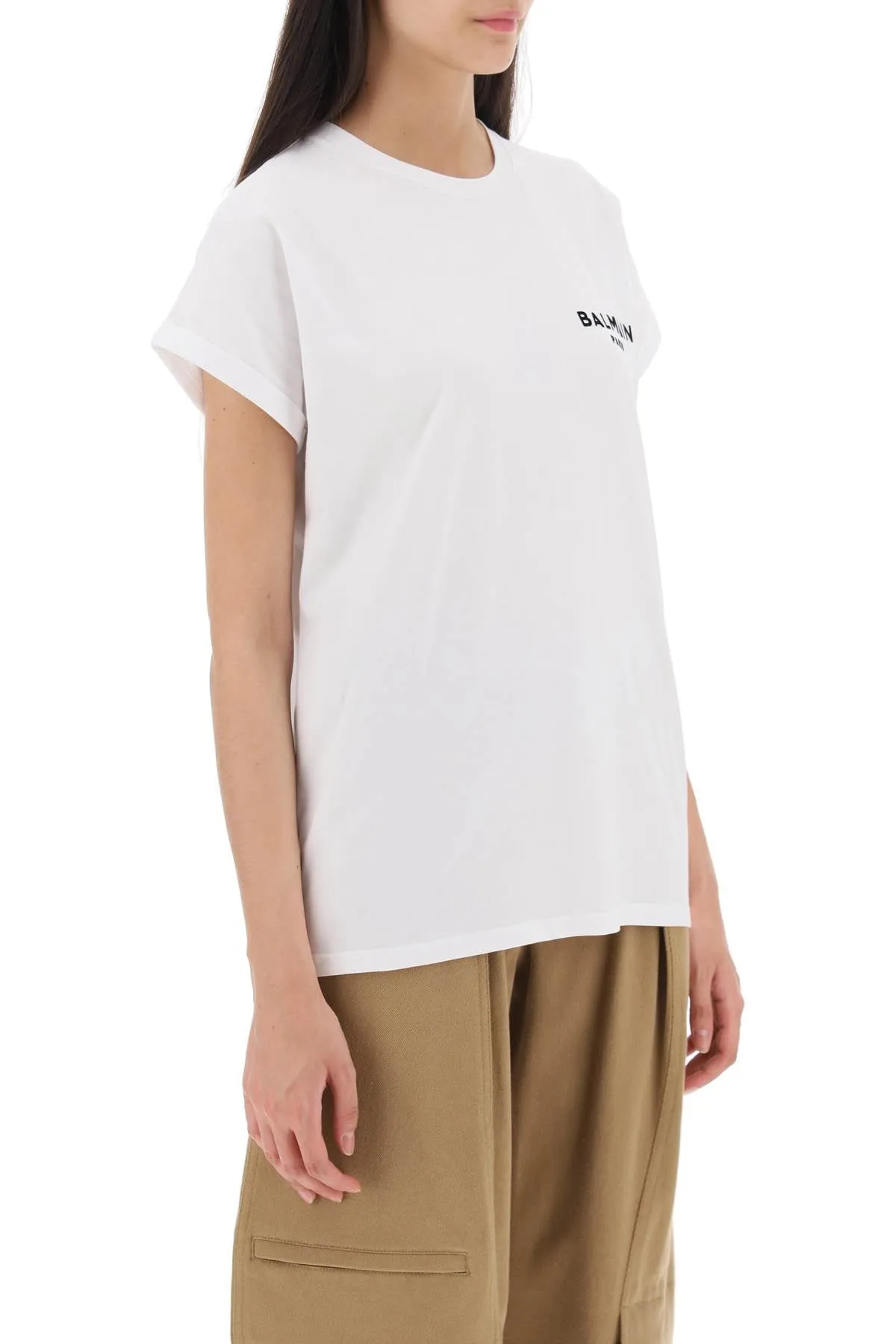 Balmain t-shirt with flocked logo print