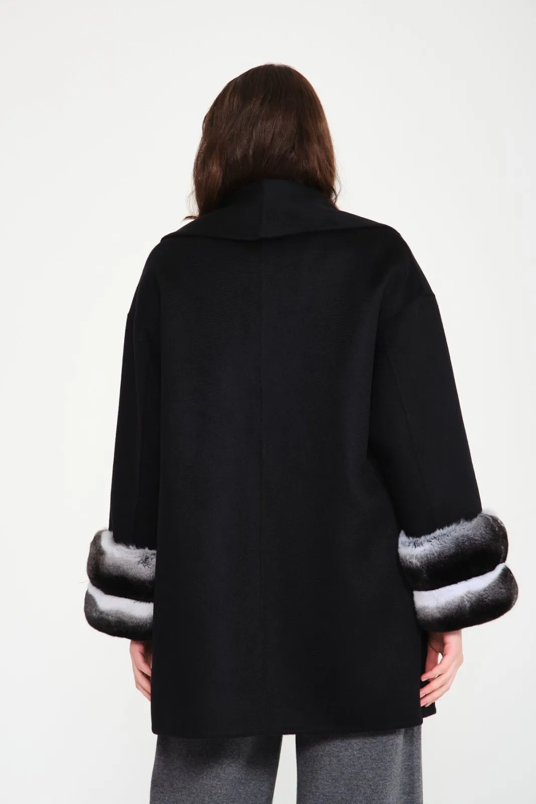 Black Chinchilla Cashmere Coat