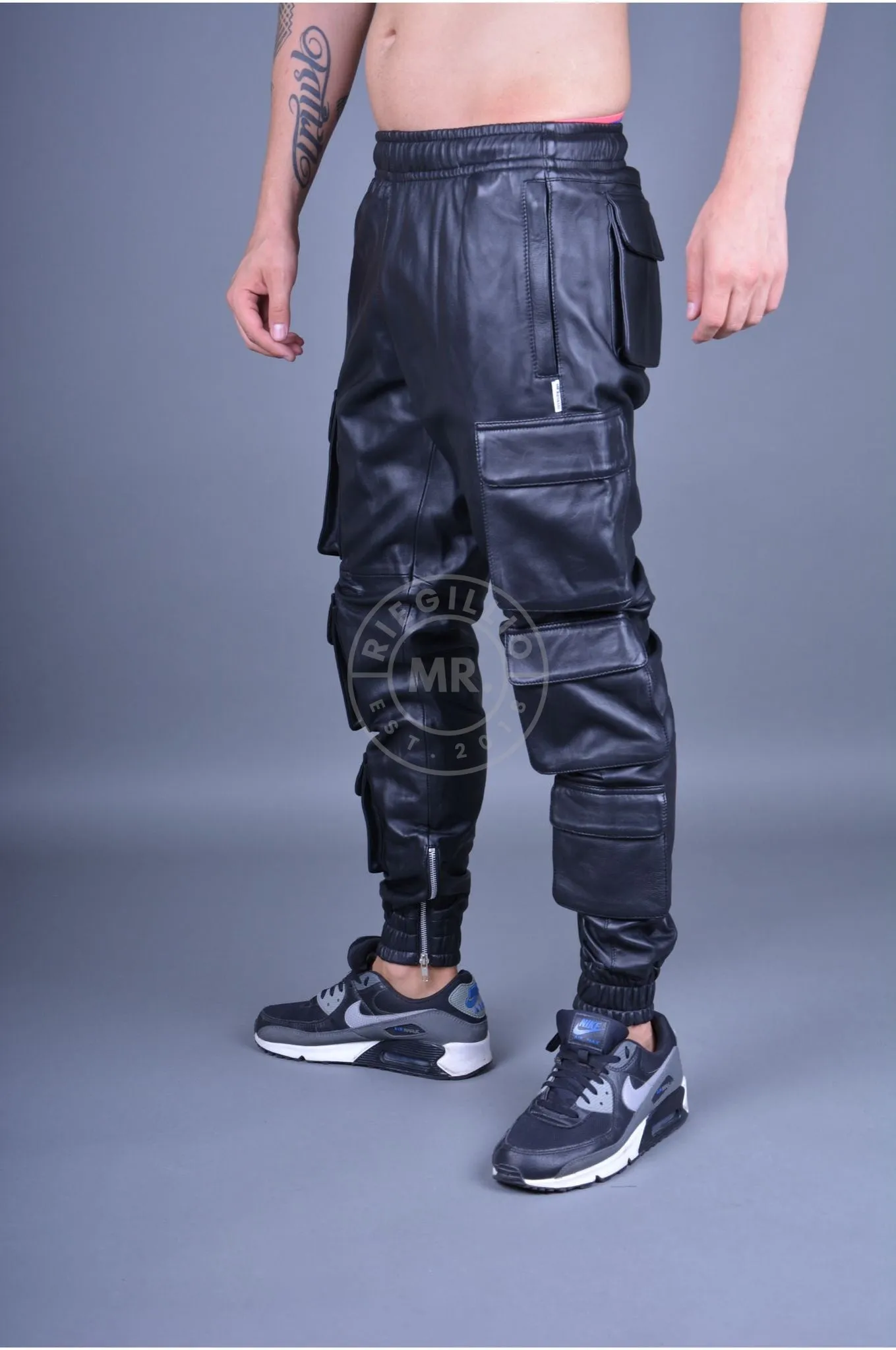 Black Leather Utility Pants