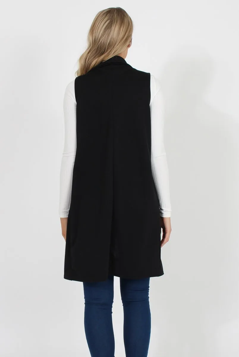 Black Sleeveless Blazer - Heidi