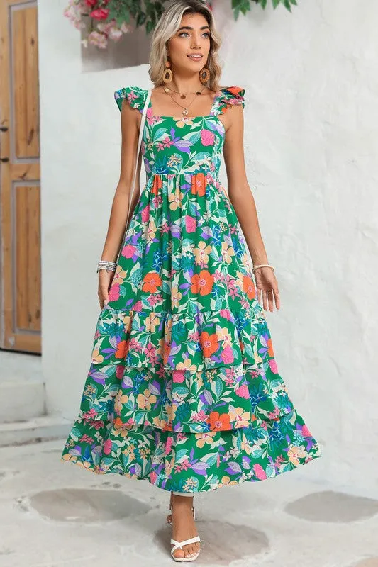 Boho Floral Tiered Maxi Dress *Online Only*