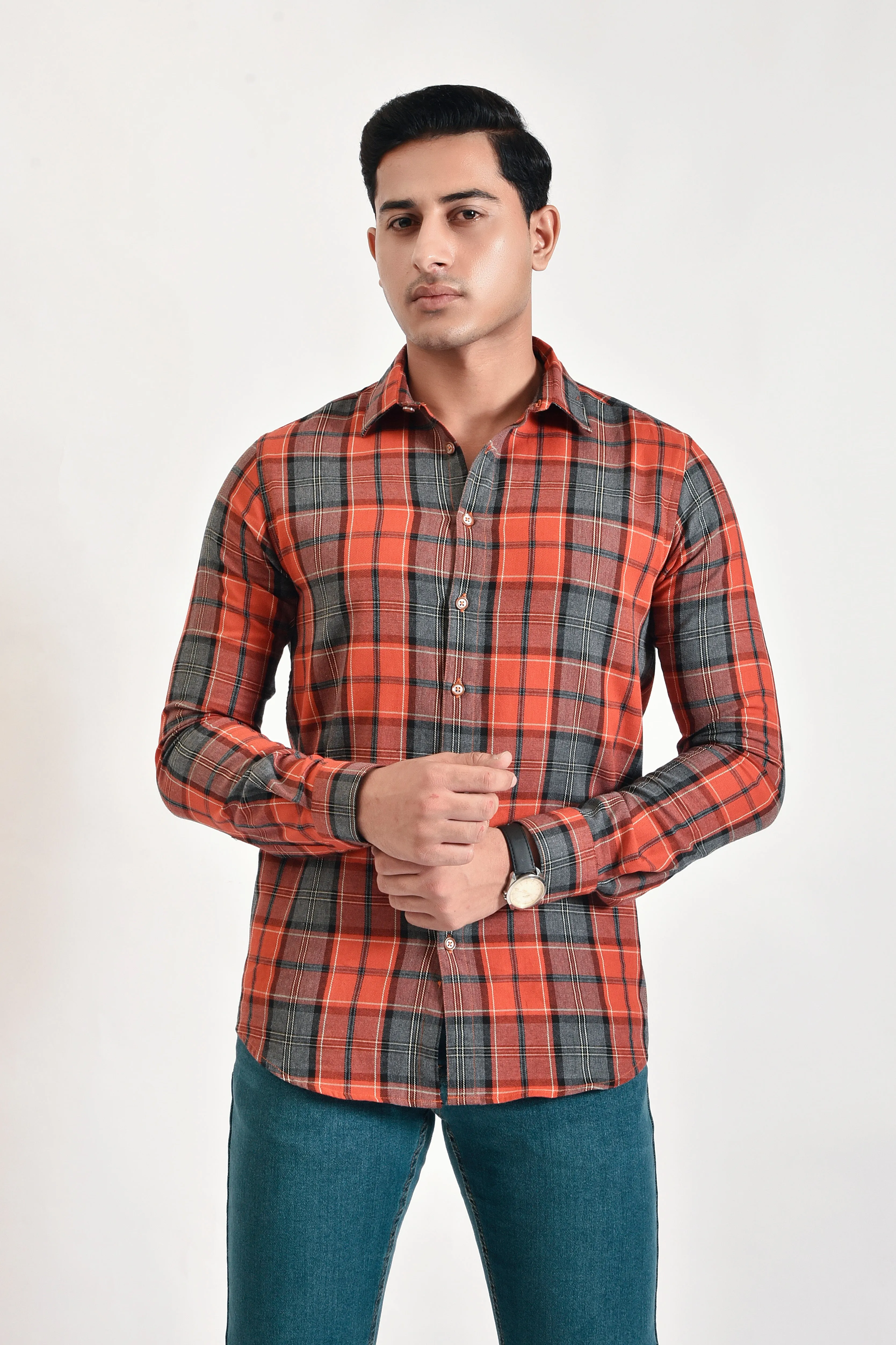 Brown Flannel Casual Shirt