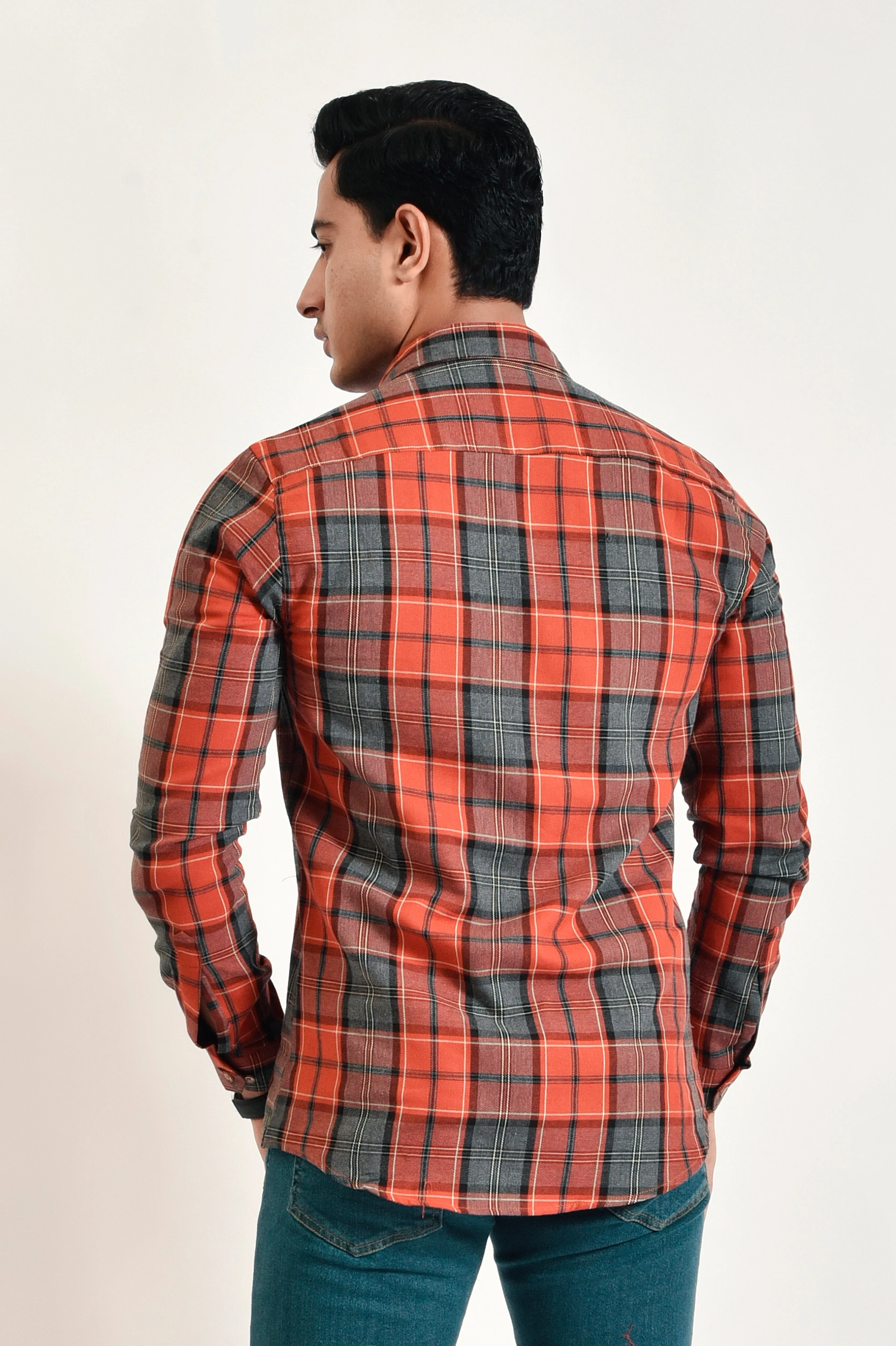 Brown Flannel Casual Shirt