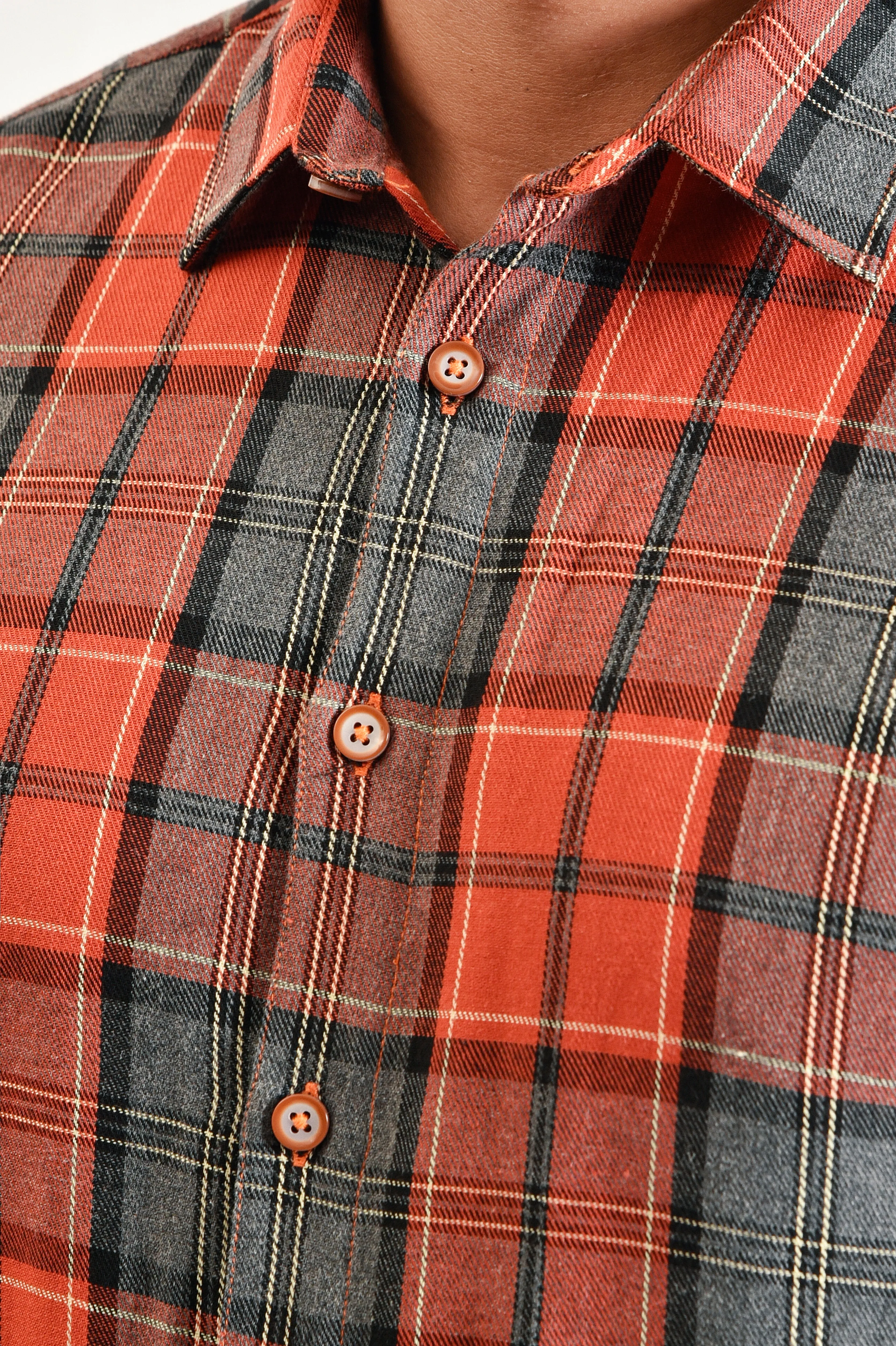 Brown Flannel Casual Shirt