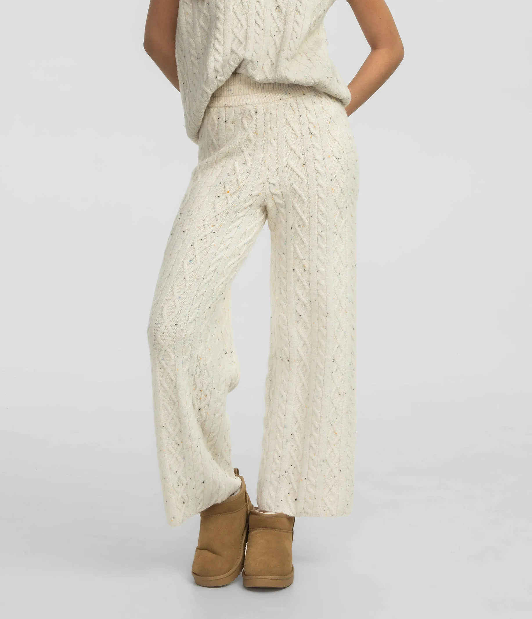 Cable Sweater Pants - Off White