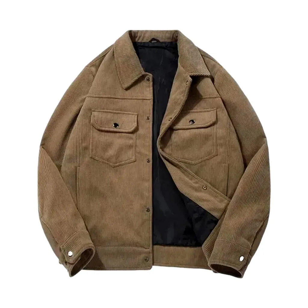 Casual cargo men's corduroy jacket