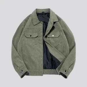 Casual cargo men's corduroy jacket