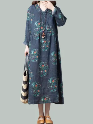 Chic Comfort Spring Loose Printed A-Line Dress