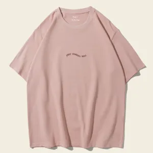 Customised Text Tee in Dusty Pink