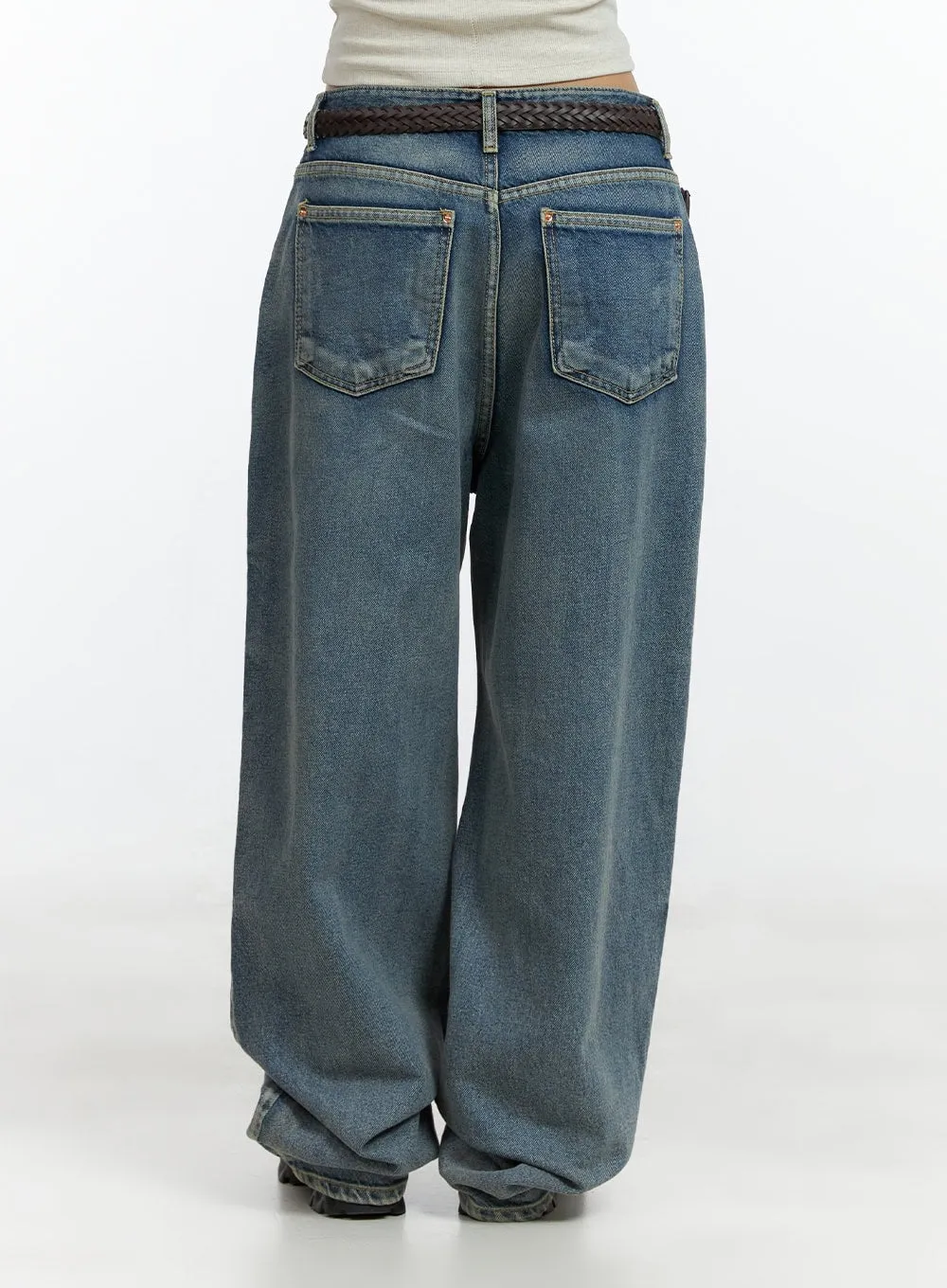 Dark Washed Baggy Jeans CL410