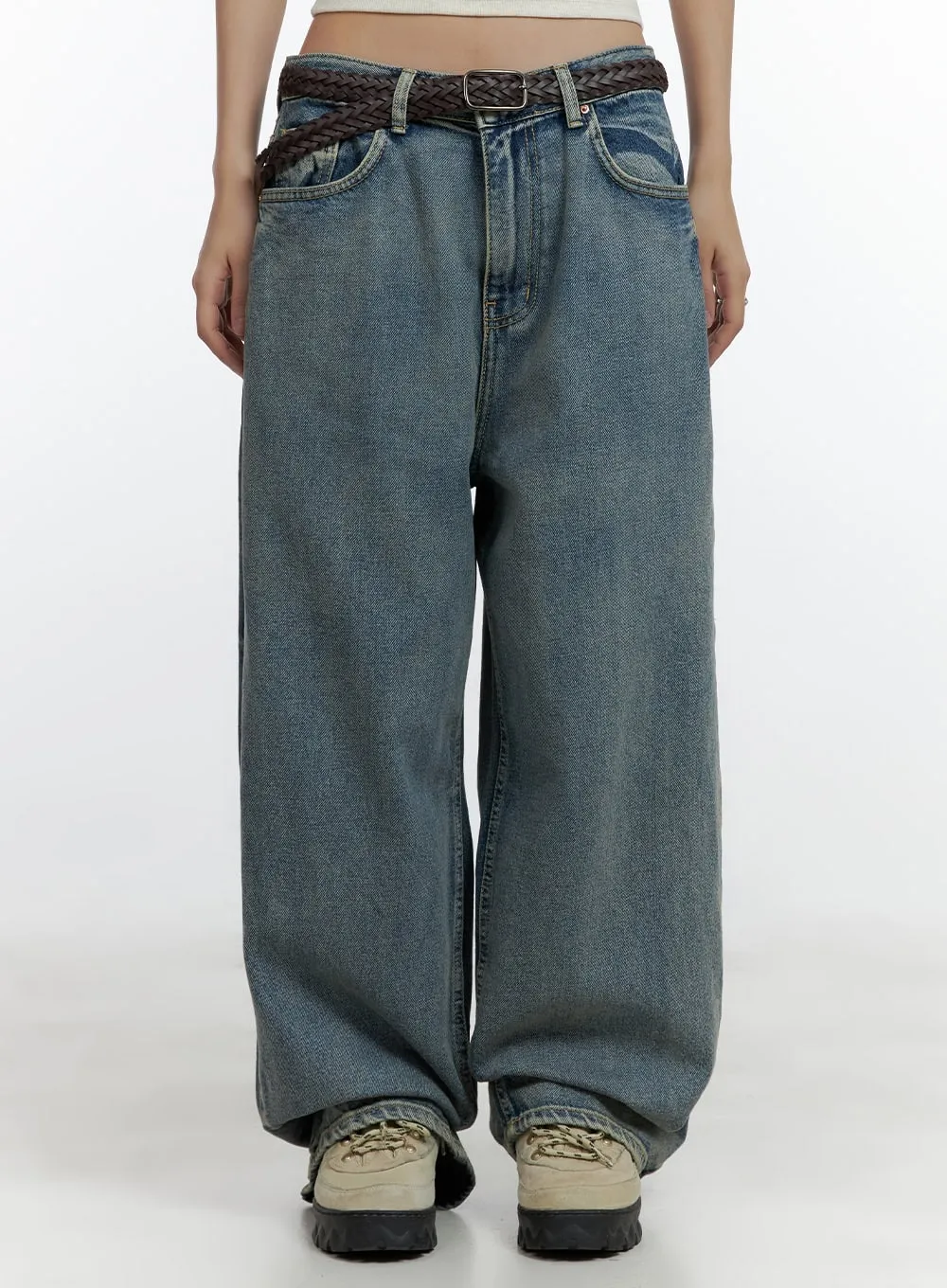 Dark Washed Baggy Jeans CL410