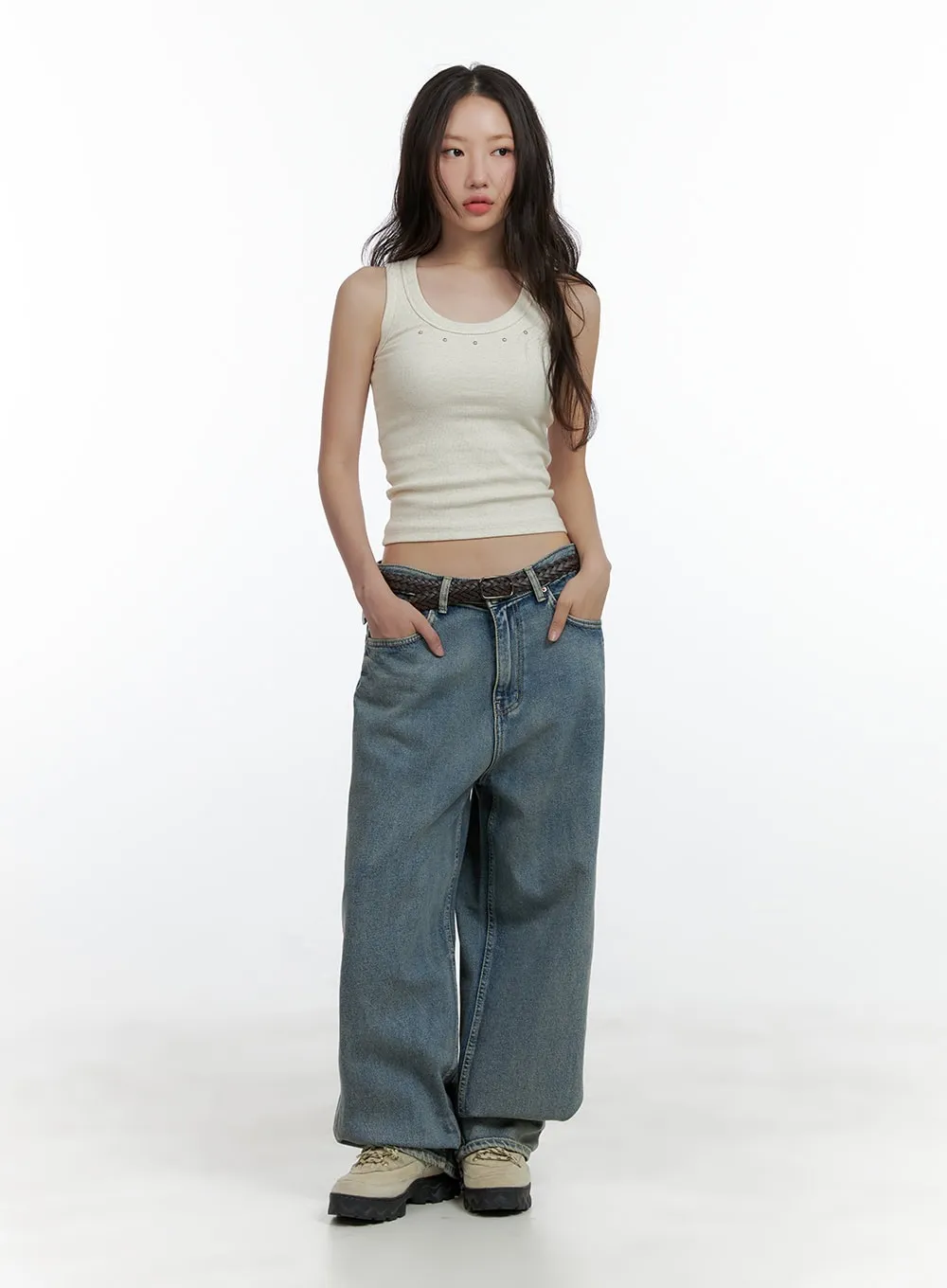 Dark Washed Baggy Jeans CL410