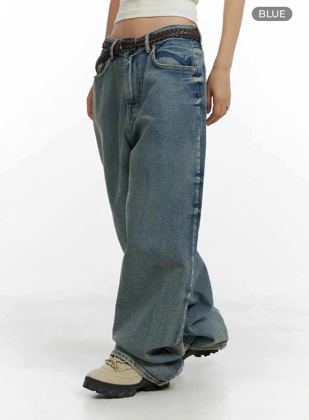 Dark Washed Baggy Jeans CL410