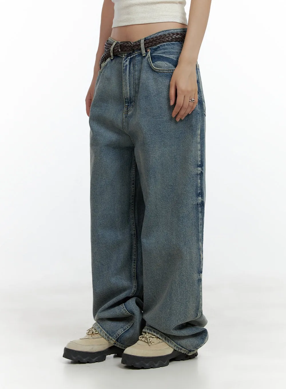 Dark Washed Baggy Jeans CL410