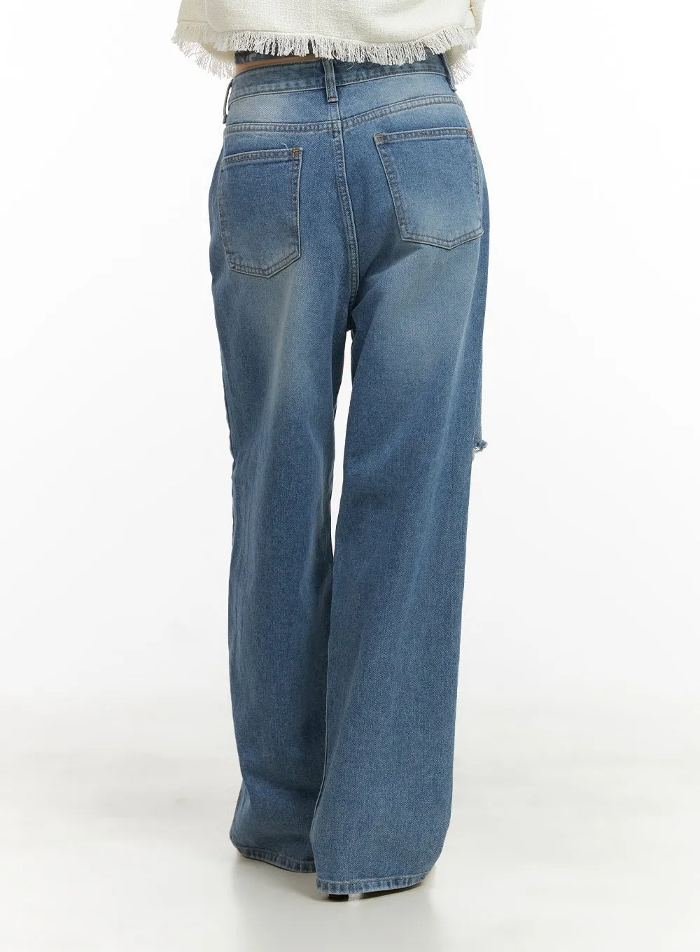 Destroyed Washed Baggy Jeans CY414