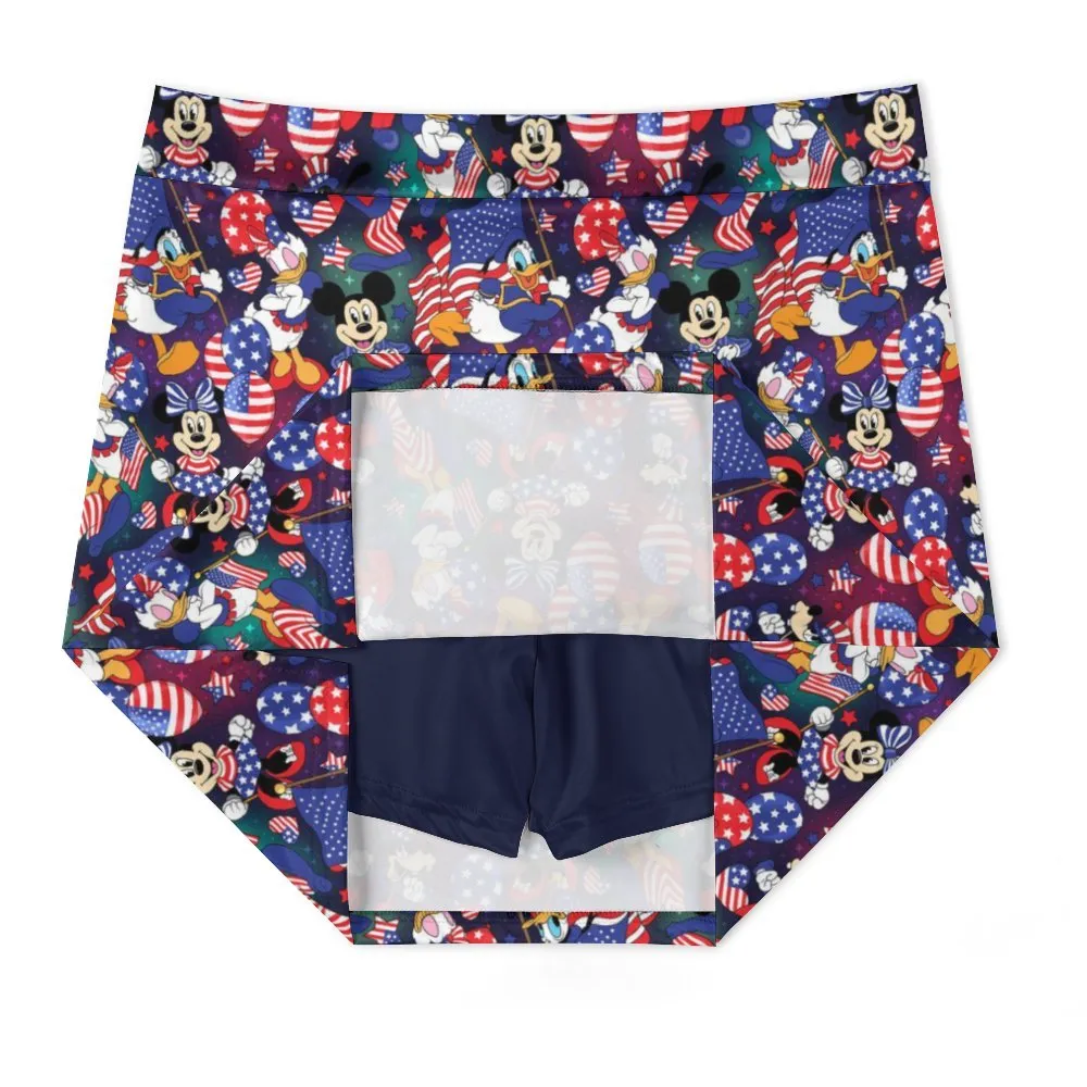 Disney America Athletic A-Line Skirt With Pocket Solid Shorts