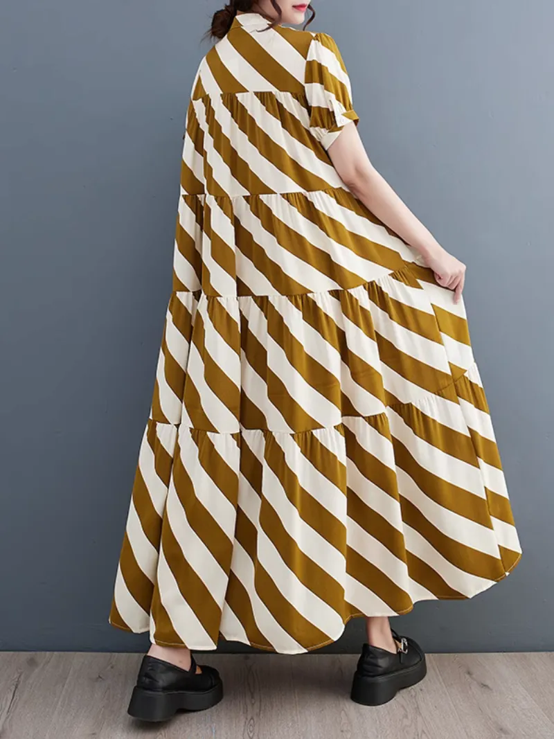 Dream Girls Striped Printed A-Line Dress