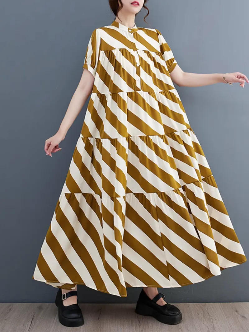 Dream Girls Striped Printed A-Line Dress