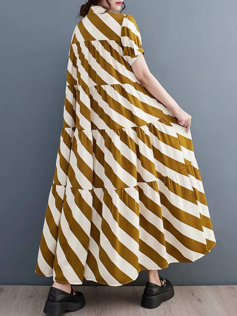 Dream Girls Striped Printed A-Line Dress