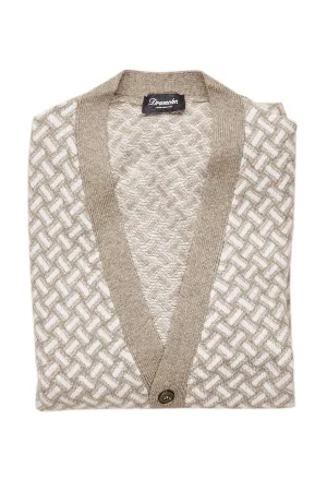 Drumohr Cammello Razor Blade LS Cashmere Cardigan