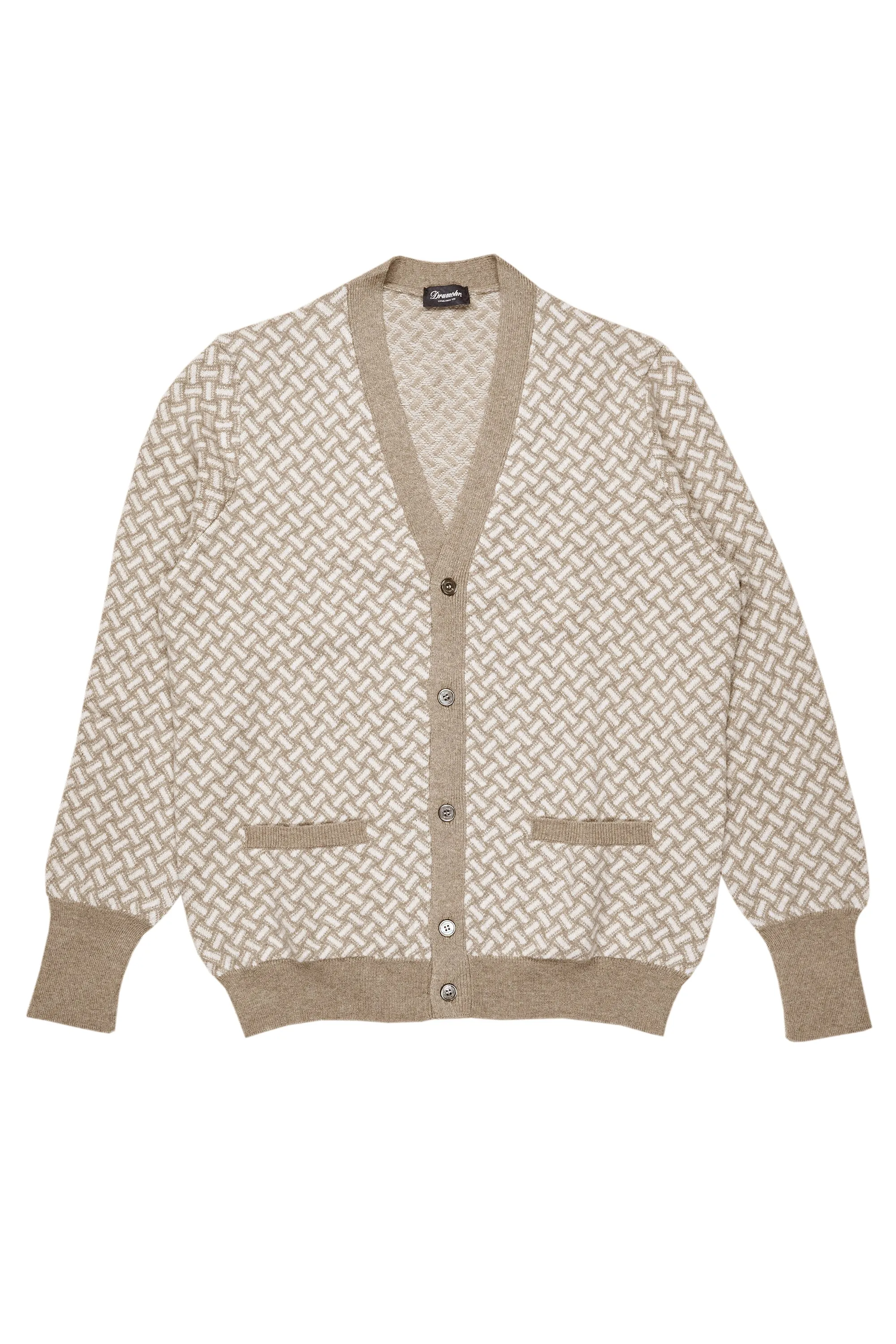 Drumohr Cammello Razor Blade LS Cashmere Cardigan