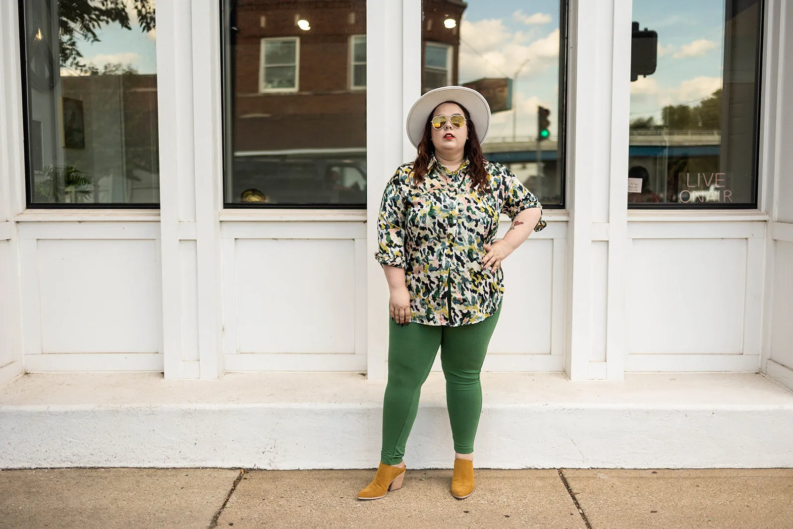 emmaline long sleeve top in green