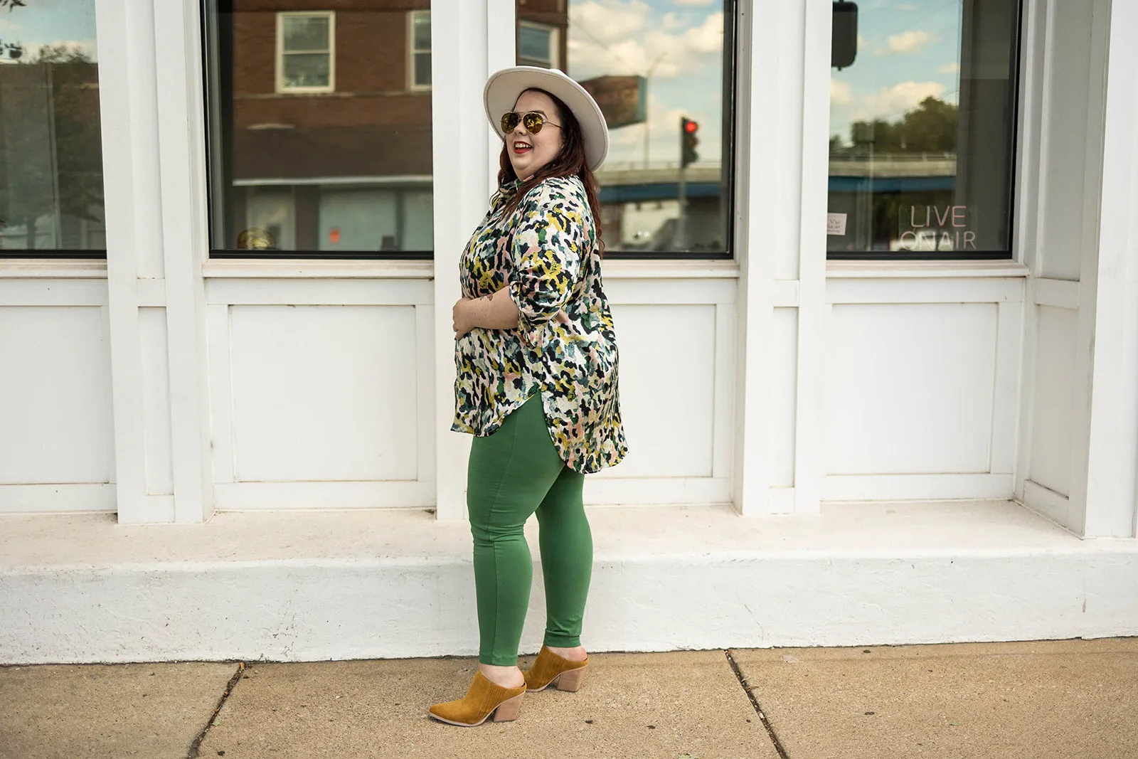 emmaline long sleeve top in green