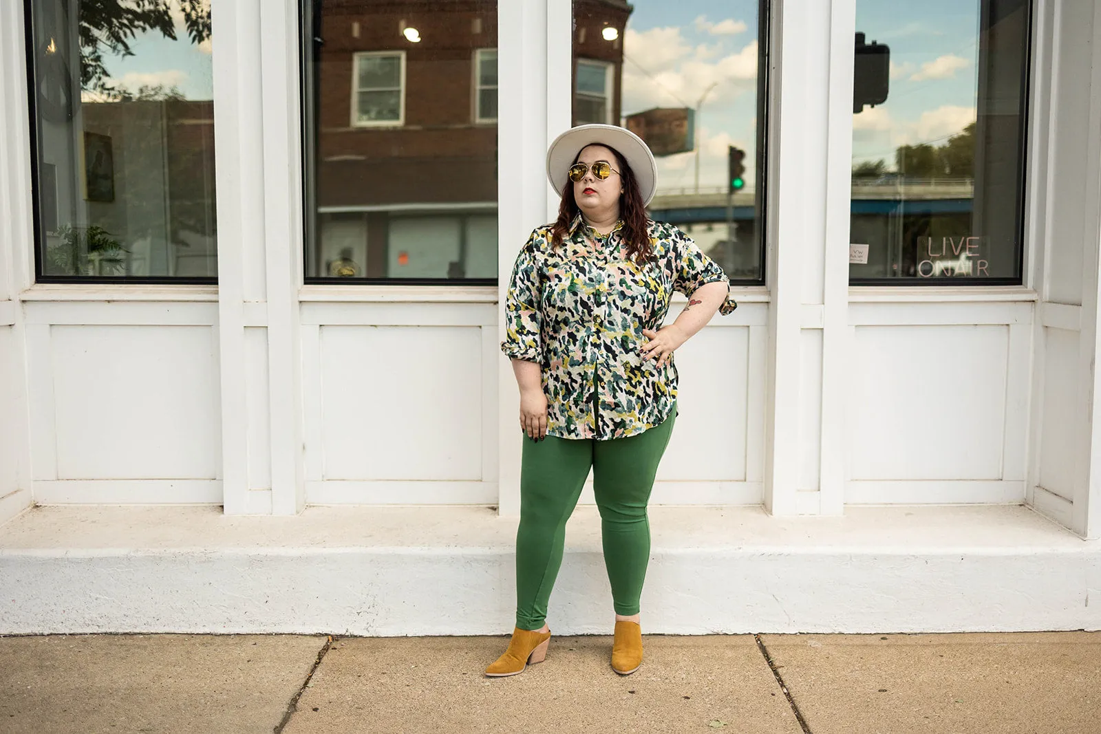 emmaline long sleeve top in green