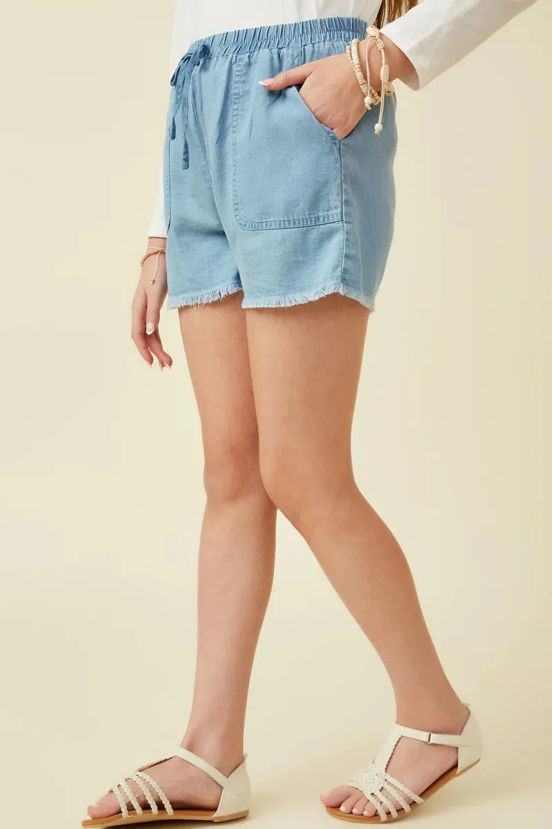 Frayed Hem Girl's Denim Shorts