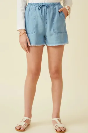 Frayed Hem Girl's Denim Shorts