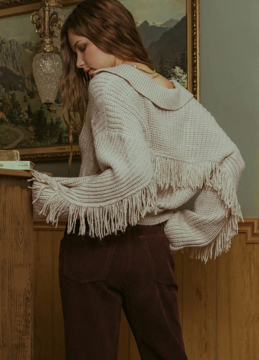 Fringe Cable Knit Sweater