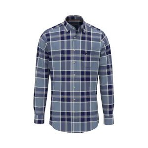 Fynch-Hatton Soft Check Flannel Shirt 14108000 Navy