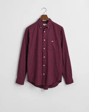 GANT - Reg Micro-check Flannel Shirt, Wine Red