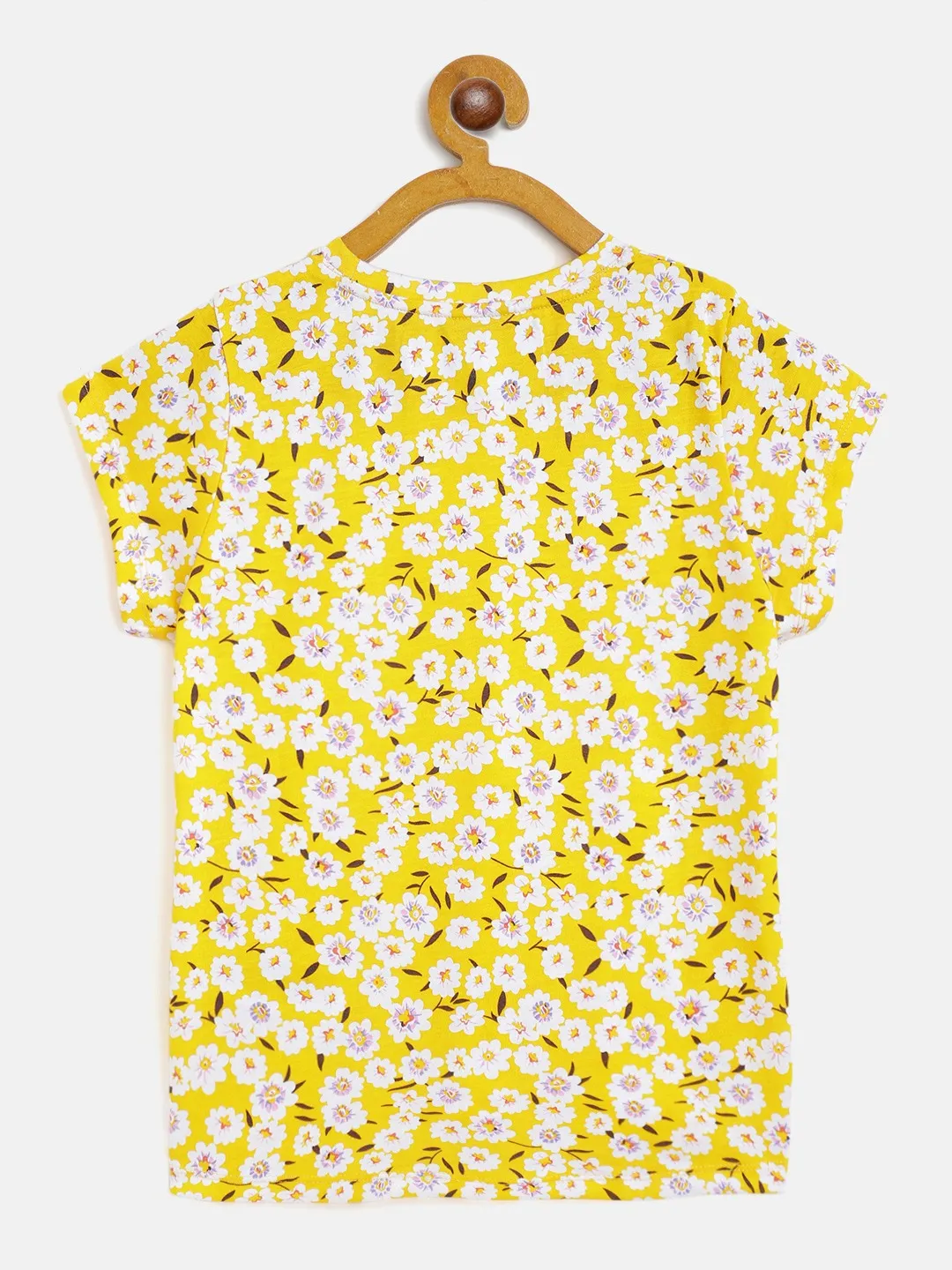 Girls Yellow Floral T-Shirt