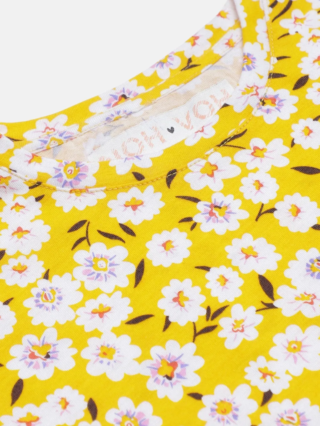 Girls Yellow Floral T-Shirt