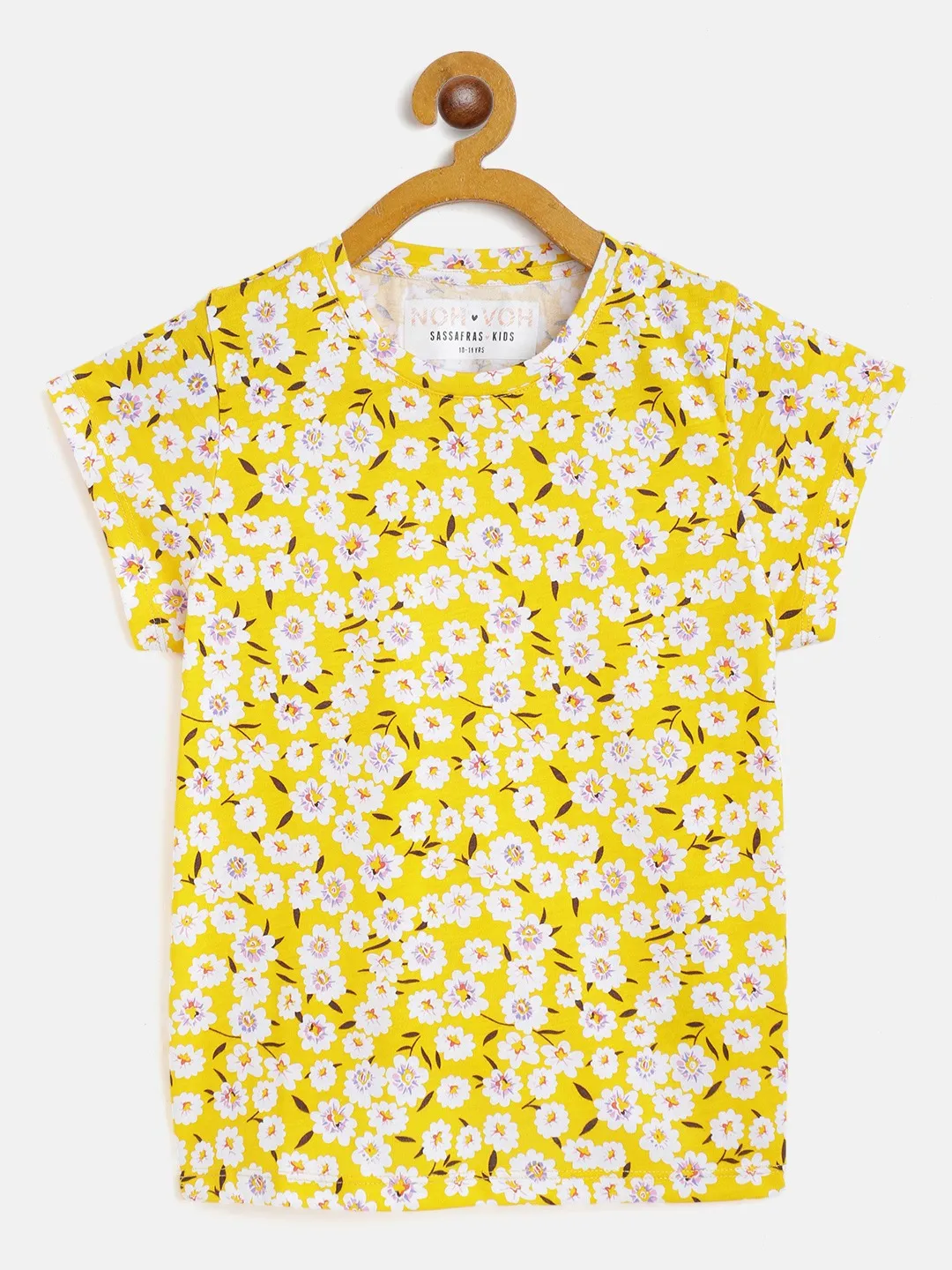 Girls Yellow Floral T-Shirt