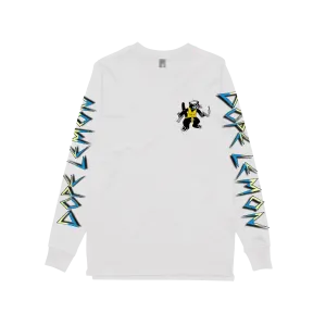 Gun Cat / White Longsleeve T-shirt