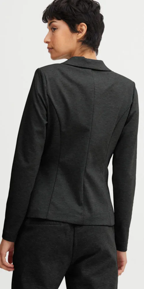 Ichi Ponte Knit Blazer, charcoal heather