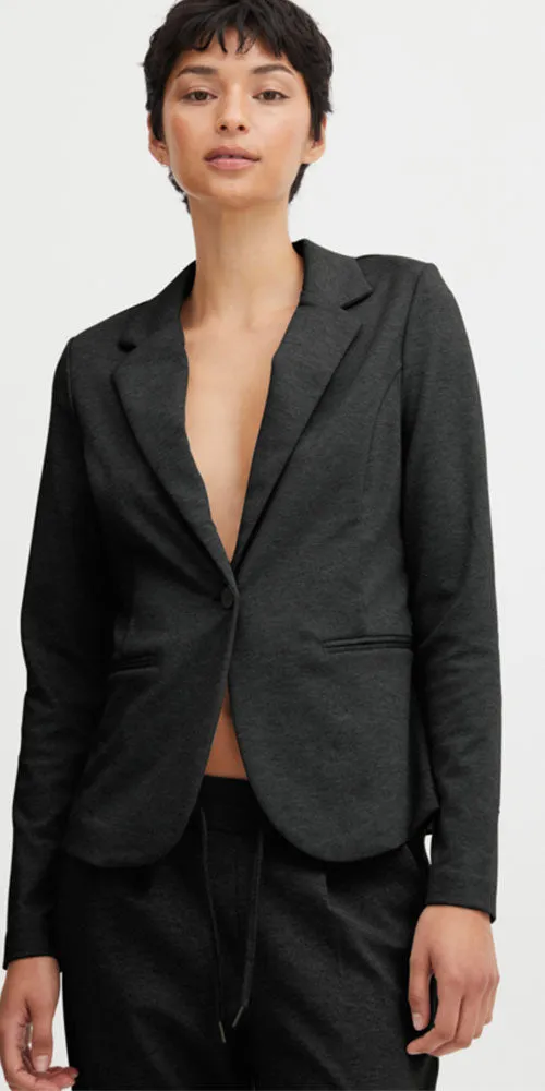 Ichi Ponte Knit Blazer, charcoal heather