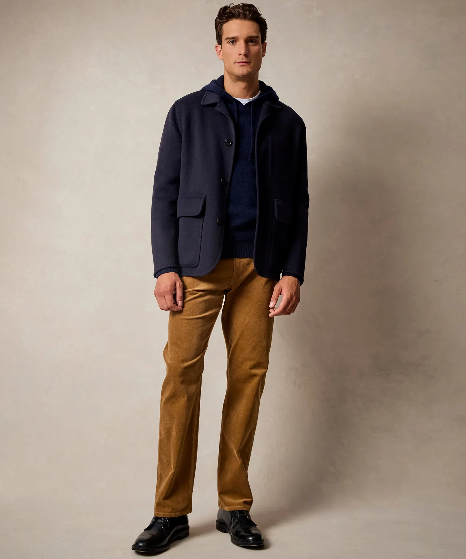 Italian Cashmere Walking Jacket in Navy