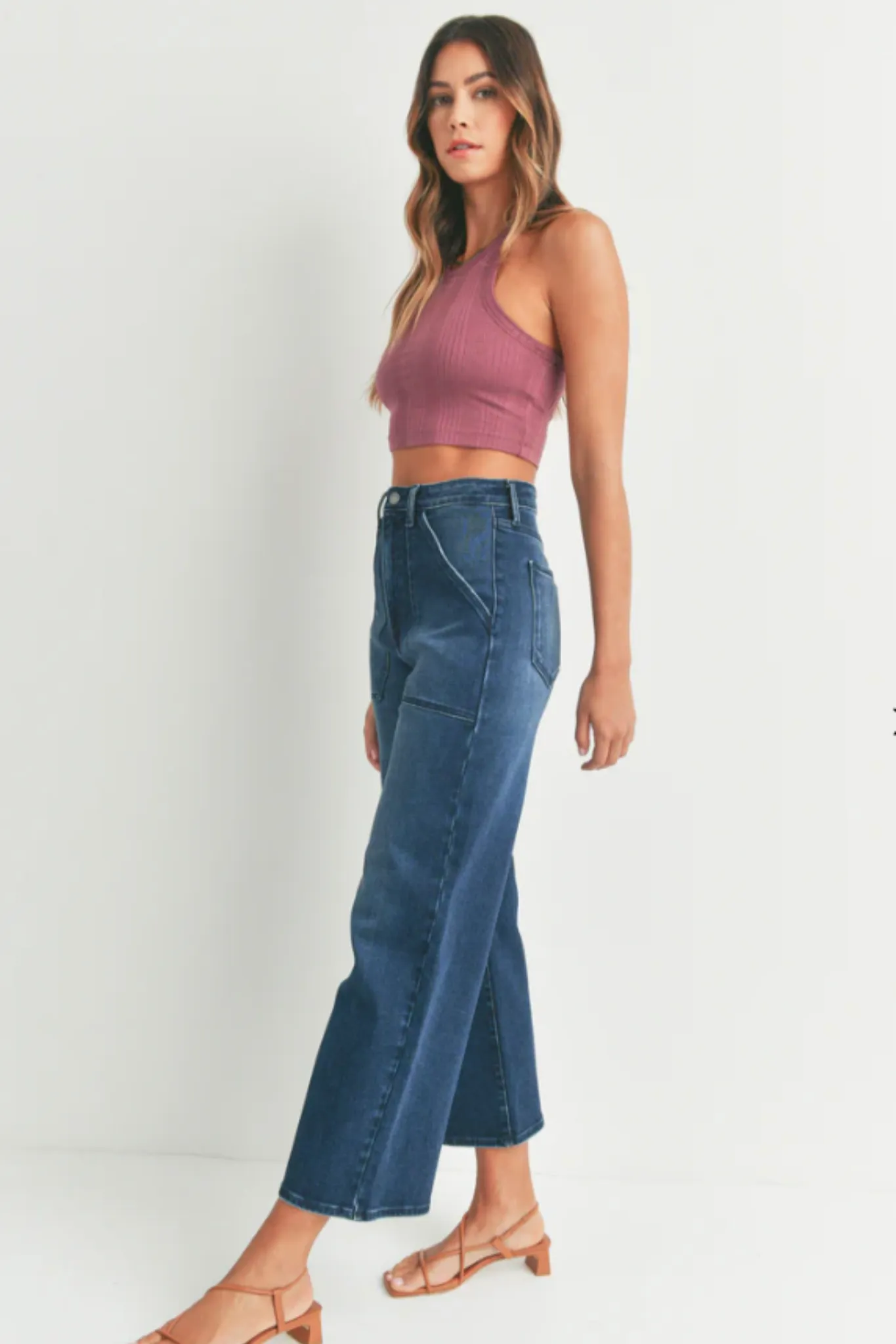 JBD HR CARGO POCKET WIDE LEG dark denim