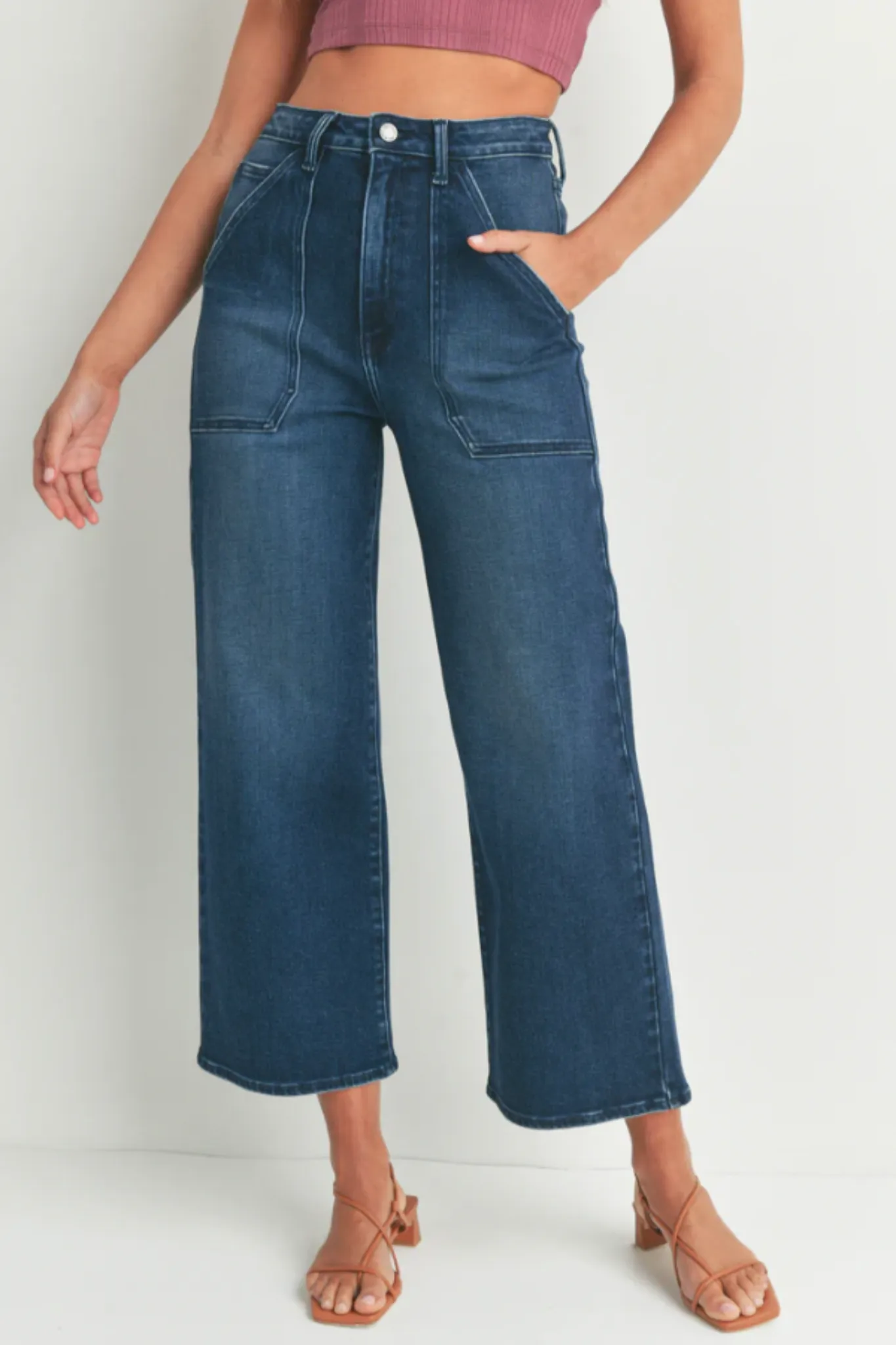 JBD HR CARGO POCKET WIDE LEG dark denim