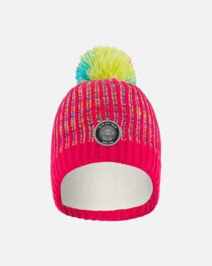 Knit Hat Pink And Multicolor